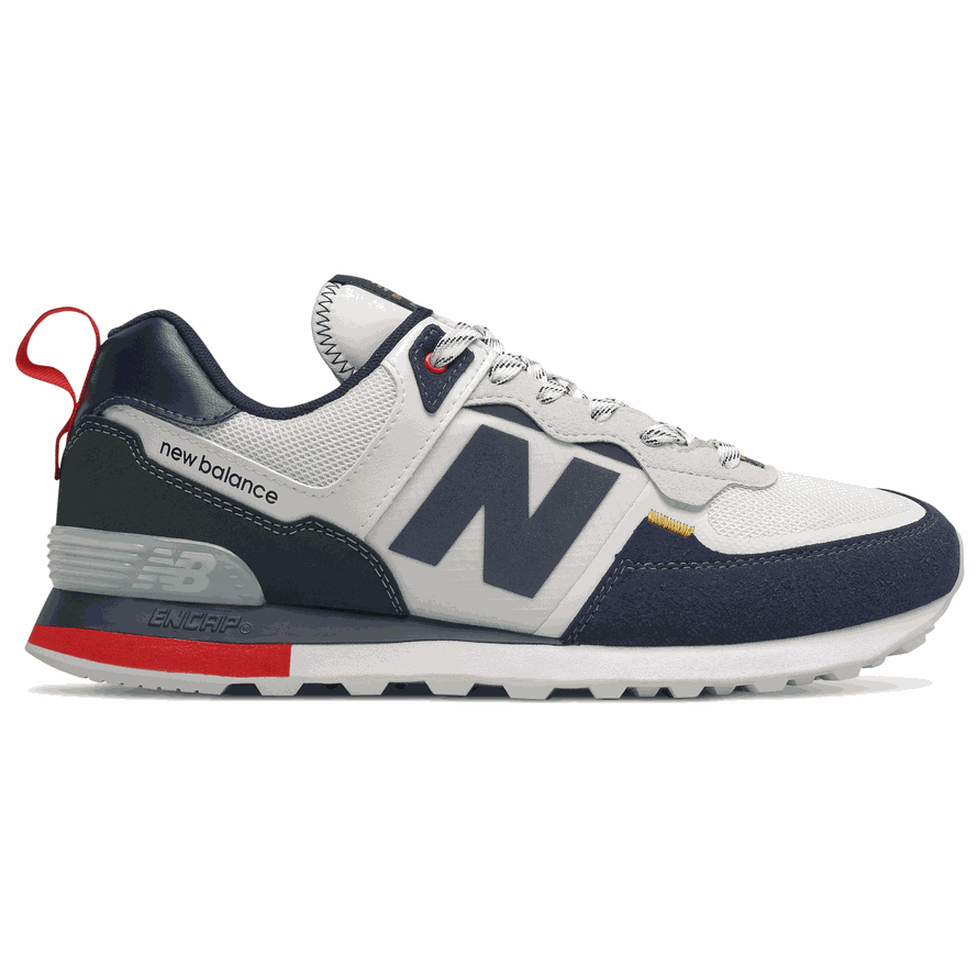 New Balance ML574IX2- férfi klasszikus cipő - fehér, sötétkék