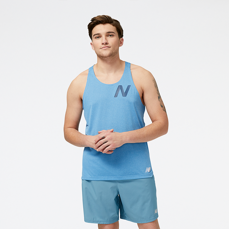 

Férfi futópóló New Balance MT21276HBT – kék